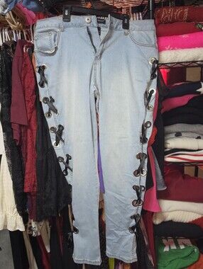 Ashley stewart 14 Lace Up Jeans